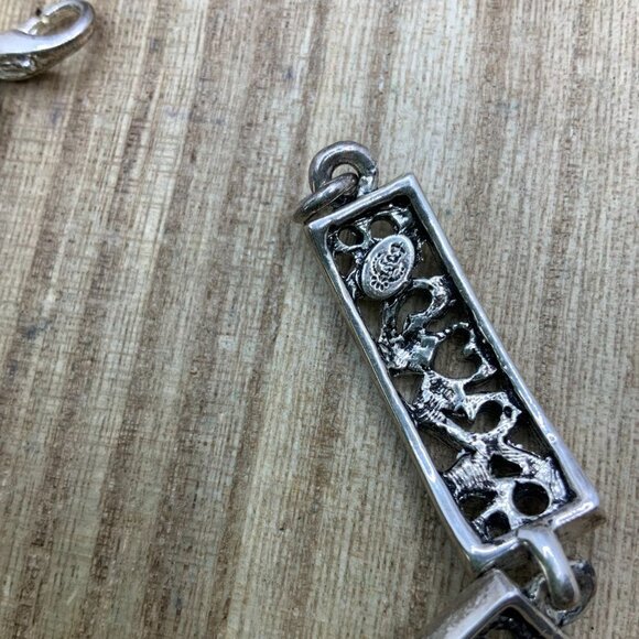 Premier Designs Heart Filigree Panel Link Silver Tone Bracelet - Picture 4 of 9